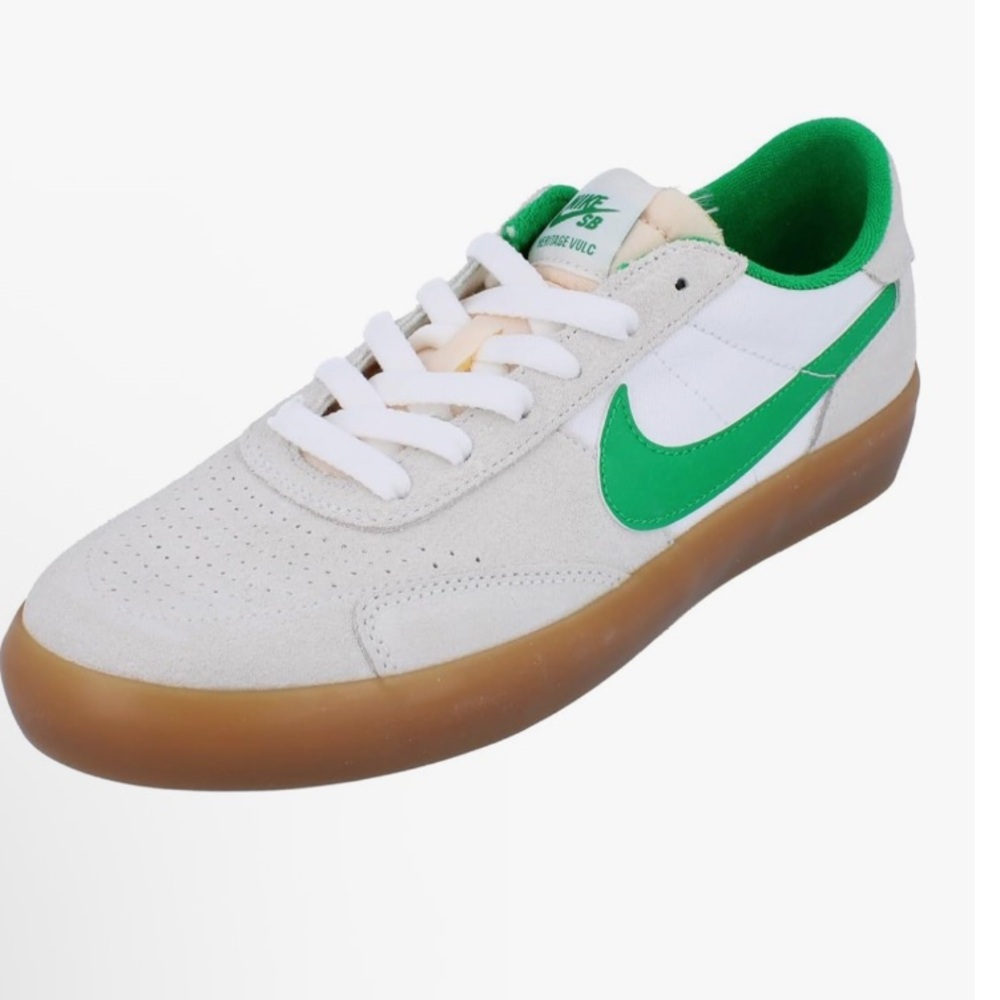 Nike SB Heritage Vulc White and Green Shoes size 10 men’s